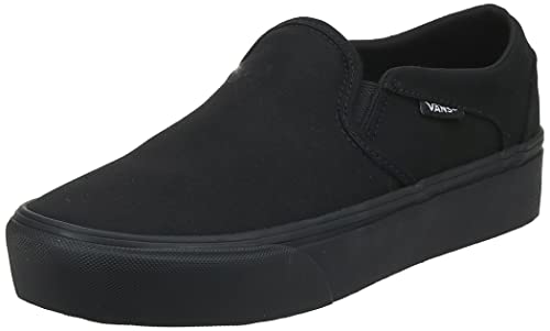 Vans Asher Platform Sneaker para Mujer, (Canvas) black/black, 40.5 EU